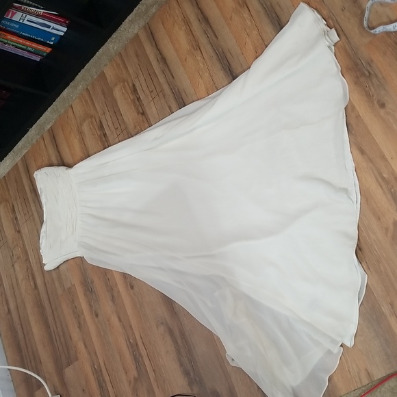 LAUREN RALPH LAUREN EVENING Cream Strapless Ruched Formal Ball Prom Gown - Picture 7 of 17